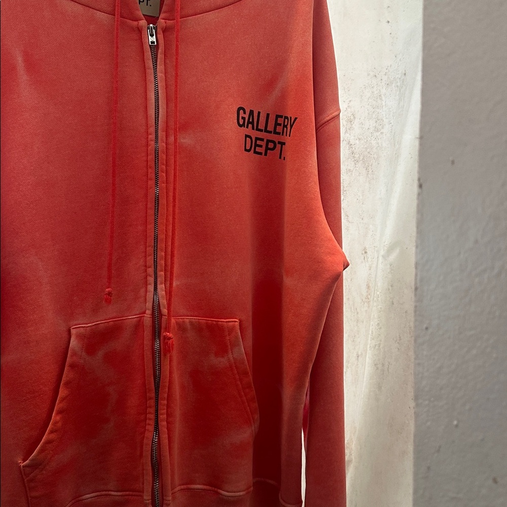 Gallery Dept. Red SunFaded Zip-Up Hoodie 100% authentic